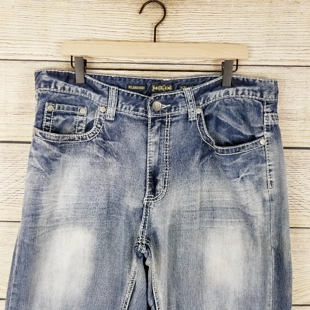 HELIX relaxed bootcut jeans cross flap 36x34 - Picture 4 of 7